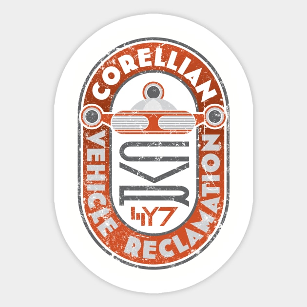 Corellian Vehicle Reclamation Sticker by MindsparkCreative